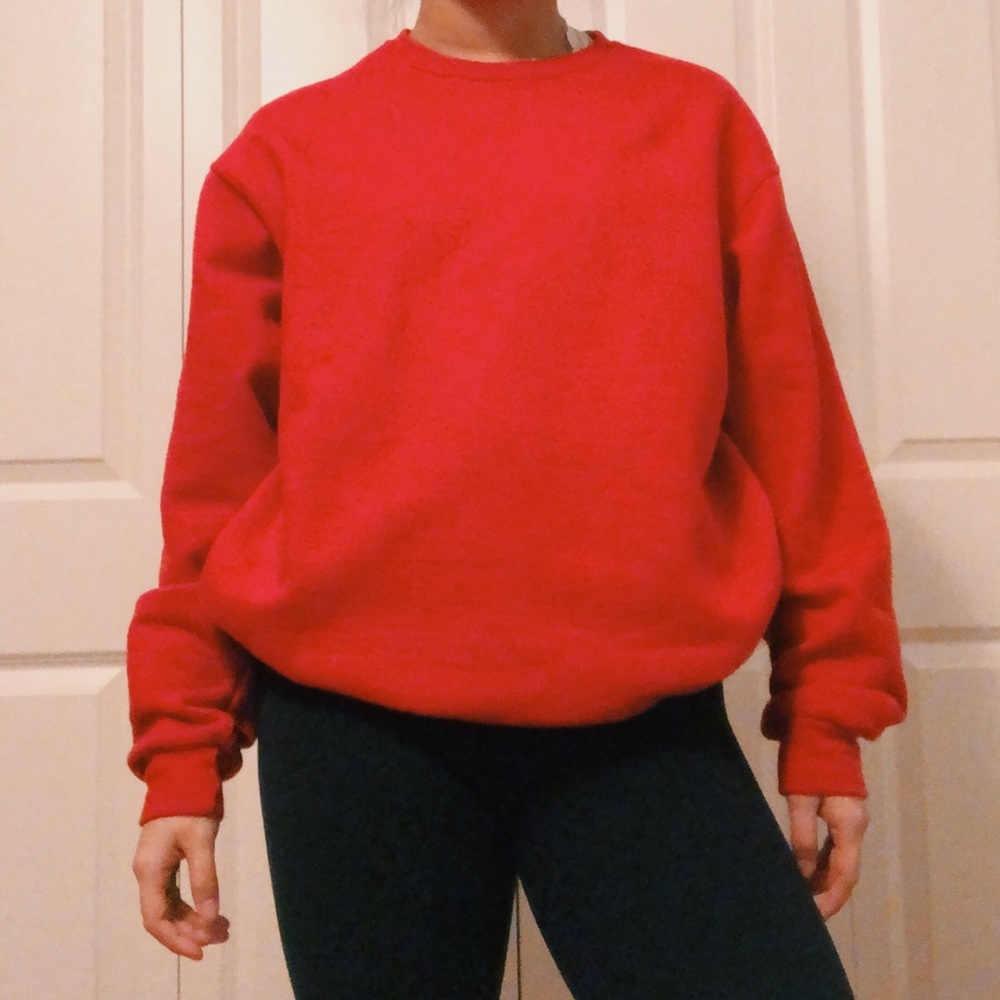 red crewneck